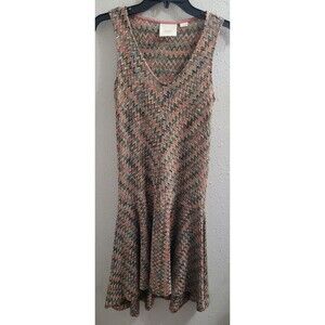 Maeve Anthropologie Westwater Knit Dress, Sz XS Boho Chevron Dress Msrp $138